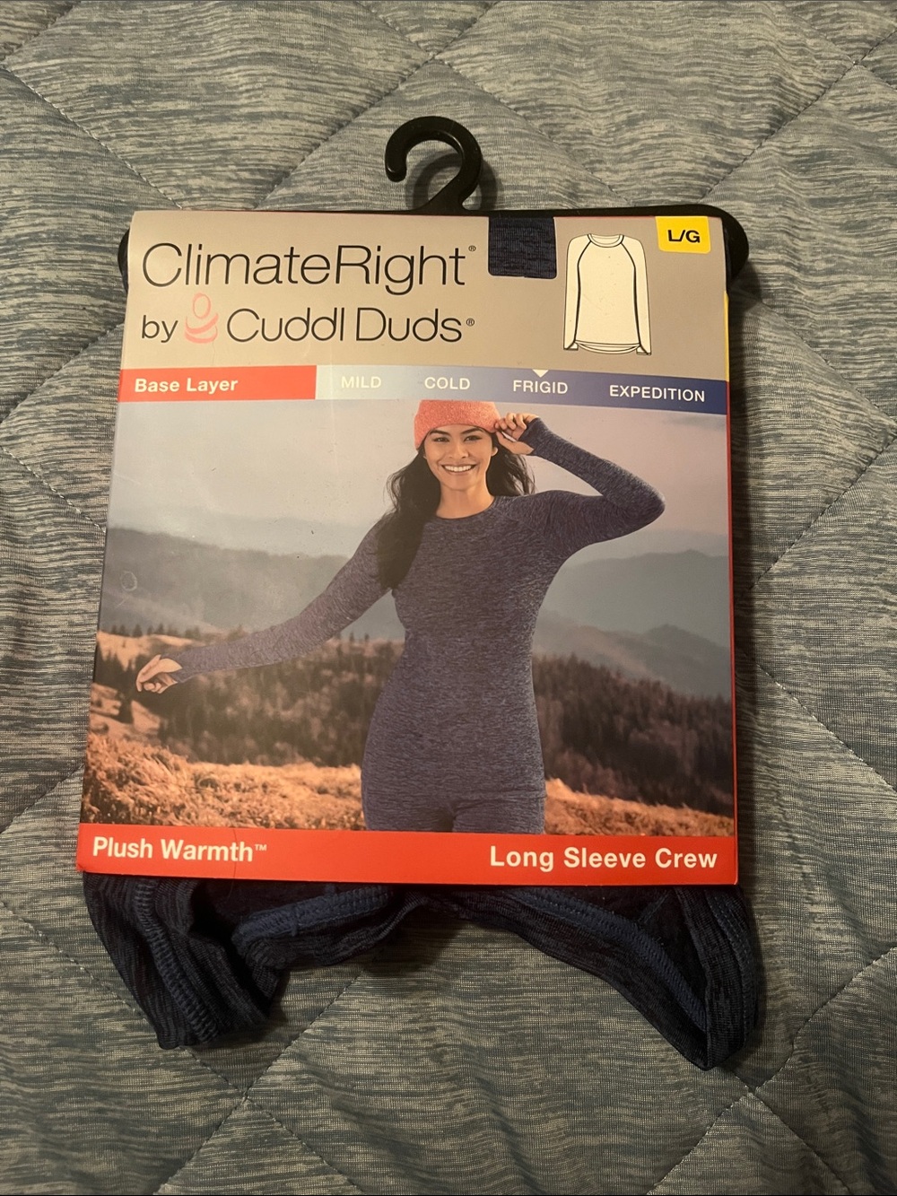 NIP ClimateRight by Cuddlduds Long Sleeve Crew - Navy - Large
